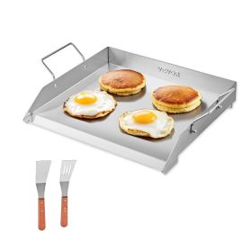 Stainless Steel Griddle, 18x16 inch Universal Flat Top Rectangular Plate, Gas Grill Griddle for BBQ Grill, Teppanyaki